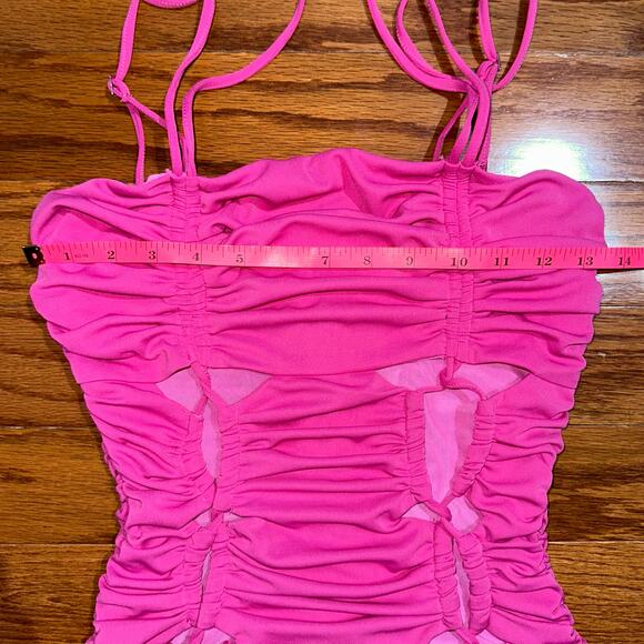 NWT Revolve NBD Hot Pink Diem Bodycon Cutout Mini Dress Barbiecore Size Small - Picture 15 of 16